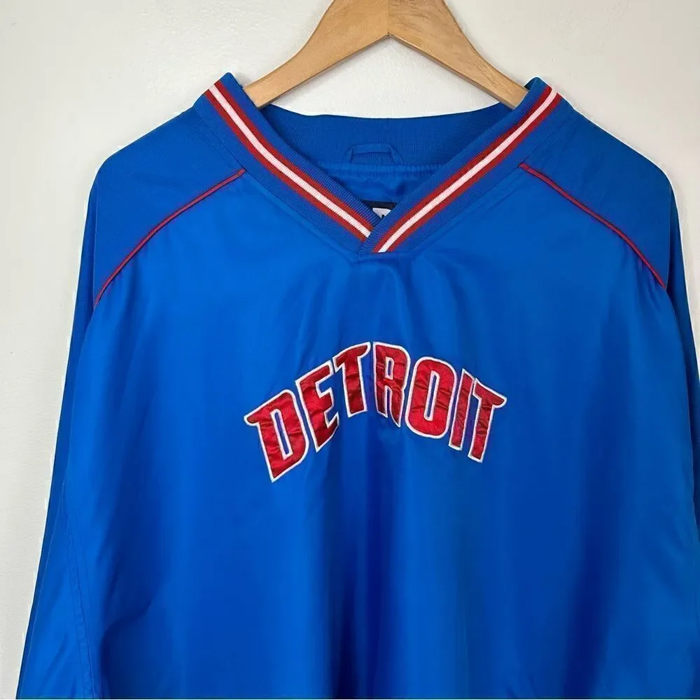 G-III NBA Men’s Detroit Pistons Blue Nylon Red Chalk Line 90s Windbreaker